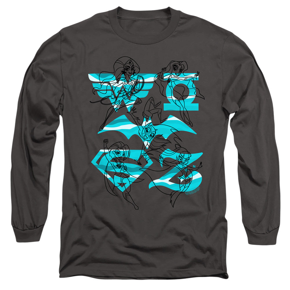Men's DC Superhero Girls Line Art Group Long Sleeve Tee product image 1