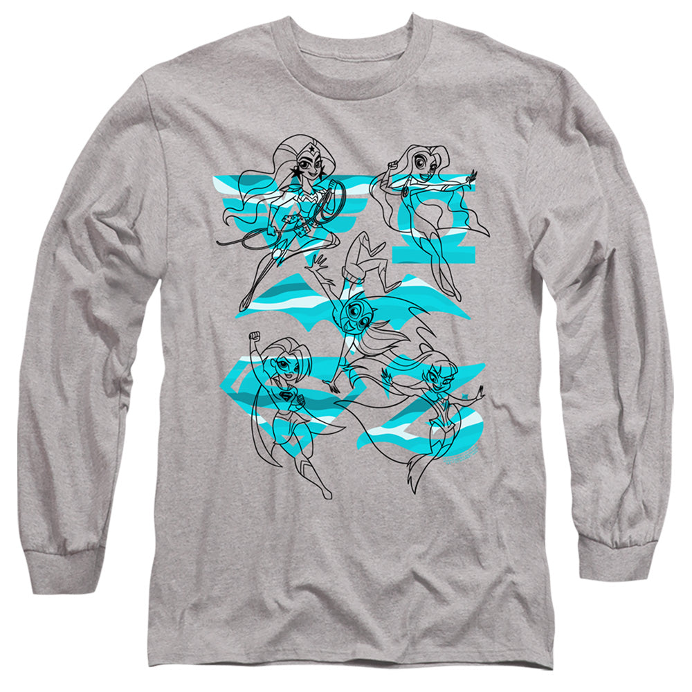 Men's DC Superhero Girls Line Art Group 2 Long Sleeve Tee product image 1
