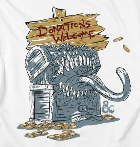 Dungeons And Dragons Donations Welcome Mimic T-Shirt product image 2